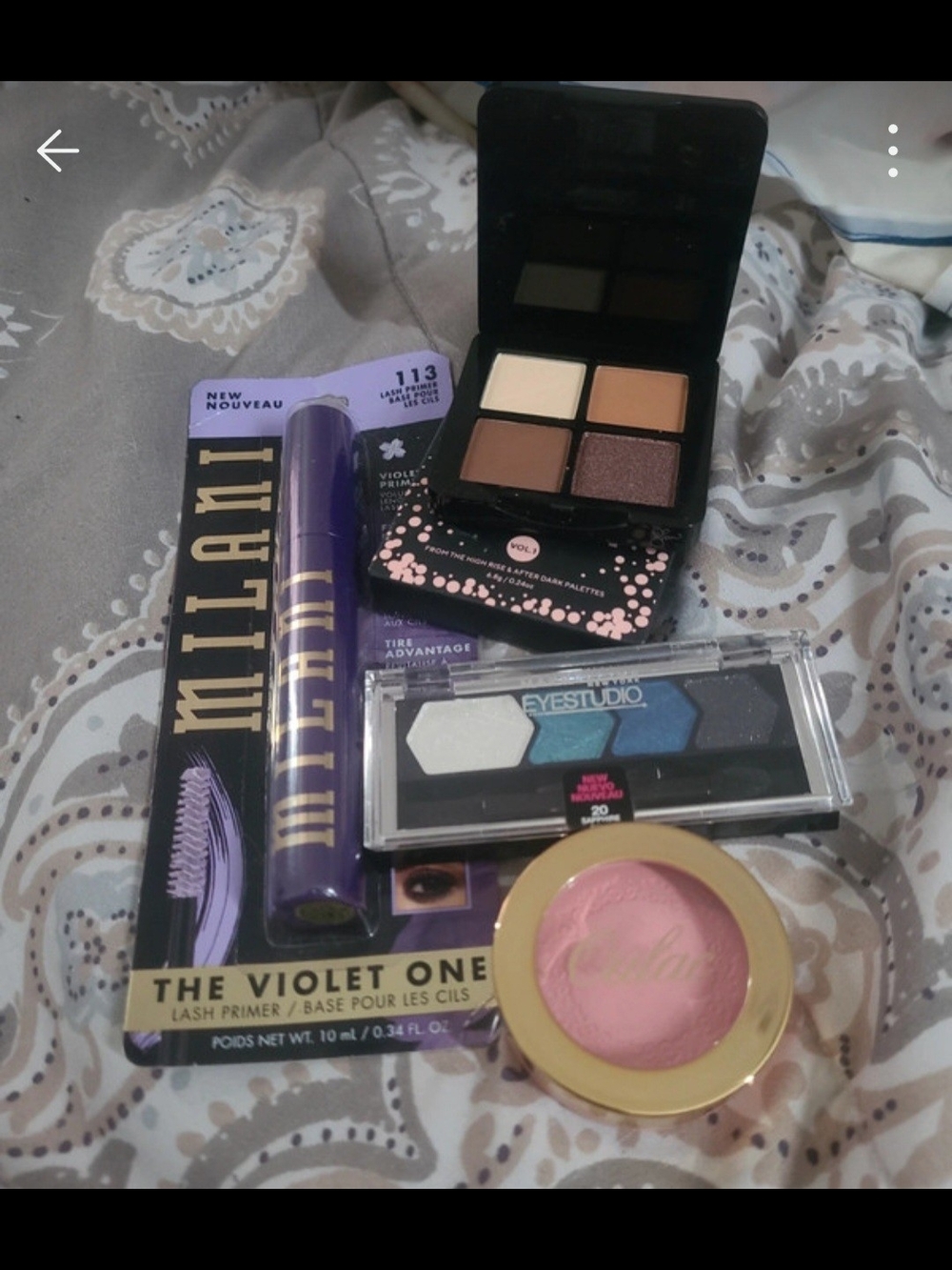 Milani Violet Mascara & Pink Blush with Blue Eyeshadow Palette